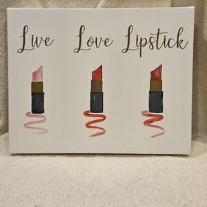LIVE LOVE LIPSTICK WALL ART
